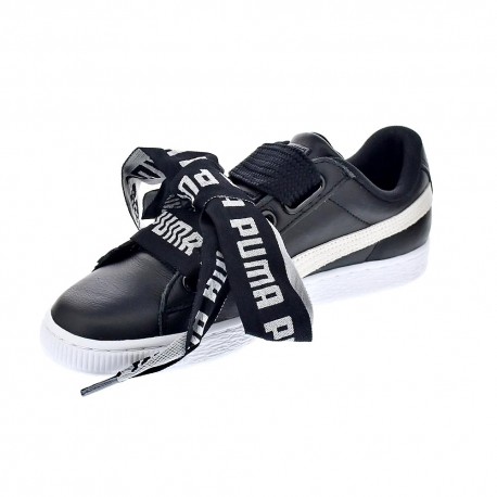 puma basket heart negro