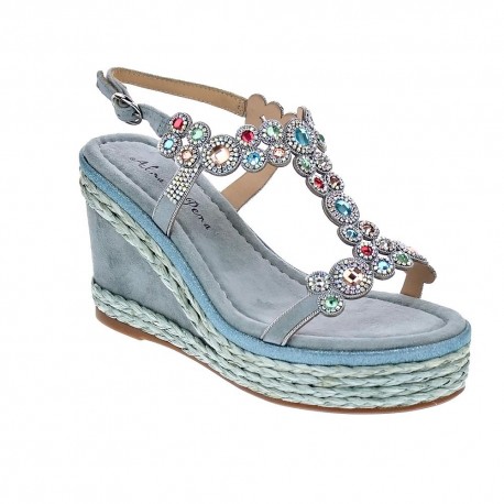 Alma en Pena V20270 Azul SUEDE JEANS Sandalias Mujer - ¡Entrega 24h gratis!
